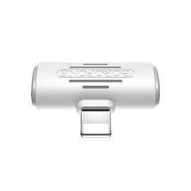  Переходник 8 pin - 2x 8 pin(f) Borofone BV6 Comfortable, круглый, пластик, цвет: белый (1/150/900) 