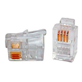  Коннектор LANMASTER (TWT-PL11-4P4C/100) телефонный RJ11, 4P4C, 100 шт. 