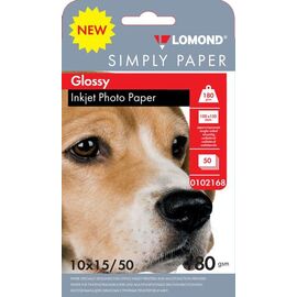  Бумага Lomond Simply 0102168 10x15/180г/м2/50л./белый CIE148 глянцевое для струйной печати 