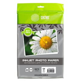  Фотобумага Cactus CS-MA412020ED A4/120г/м2/20л/белый матовое для струйной печати 