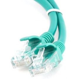  Патч-корд UTP5e, 1 м, литой, многожильный, биметалл CCA, 26AWG, PVC, зелёный CABLEXPERT PP12-1M/G 