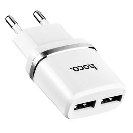  СЗУ HOCO C12, 2USB, 2.4A (белый) 