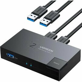  Переключатель UGREEN CM618 15149 USB 3.0 Sharing Switcher 2 In 1 Out Black 