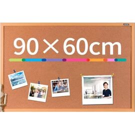  Доска пробковая Deli 8764 пробка желтый 60x90см деревянная рама 