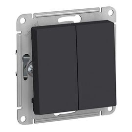  Переключатель Schneider Electric AtlasDesign ATN001065 2-клавишный сх.6, 10АХ, механизм, Карбон 