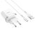 Адаптер Сетевой с кабелем Hoco C12Q 1USB/5V/3A QC3.0+micro USB (white) 