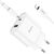  Адаптер Сетевой с кабелем Hoco C95A Lineal 1USB/1TYPE-C/5V/3A PD+QC3.0 +Type-C-Lightning (wh(207586) 