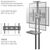  32-65" Мобильная стойка ONKRON TS1551 BLACK  от 200х200 до 400х600 наклон 0º поворот 0º макс нагр 45,5кг Высота 1200-1500мм, 