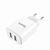  Адаптер Сетевой с кабелем Hoco C62A Victoria 2USB/5V/2.1A +Type-C (white) 
