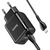  Сетевое зарядное устройство HOCO N6 Charmer 2xUSB с Кабелем USB - Micro, 3A, 18W, черный 