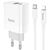  Сетевое зарядное устройство HOCO C80A Rapido 1xUSB + 1xUSB-C с Кабелем Type-C - Lightning, 3.1A, 20W, белый 
