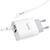 Сетевое зарядное устройство HOCO C80A Rapido 1xUSB + 1xUSB-C с Кабелем Type-C - Lightning, 3.1A, 20W, белый 