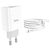  Сетевое зарядное устройство HOCO C80A Rapido 1xUSB + 1xUSB-C с Кабелем Type-C - Lightning, 3.1A, 20W, белый 