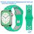  Ремешок силиконовый перфорированный Great Case Sport NK для Apple Watch 38/40/41 мм, 225мм, на кнопке, зеленый+серый (27) 