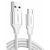  Кабель UGREEN US288 60132 USB-A 2.0 to USB-C Cable Nickel Plating Aluminum Braid 1.5m Silver 