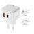  СЗУ PERO TC10 USB-C + USB-A c кабелем C to L в комплекте, 20W, белый 