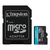  MicroSD  128GB  Kingston Class 10 Canvas Go Plus UHS-I U3 V30 A2 (170/70 Mb/s) + SD адаптер 