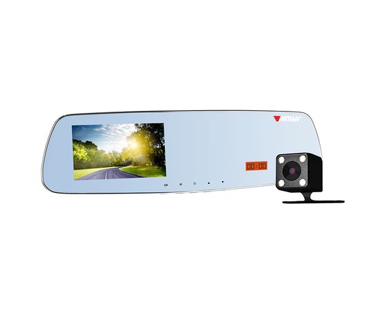  DVR Artway MD-165, 5 в 1: Авторег/Зеркало/Радар-детектор/GPS-информатор/2 камеры, 1920x1080/30 fps/170° 2 камера: 1920x1080/25 fps/140°, MP4 (H.264), MicroSD (до 32GB),  500 мАч 