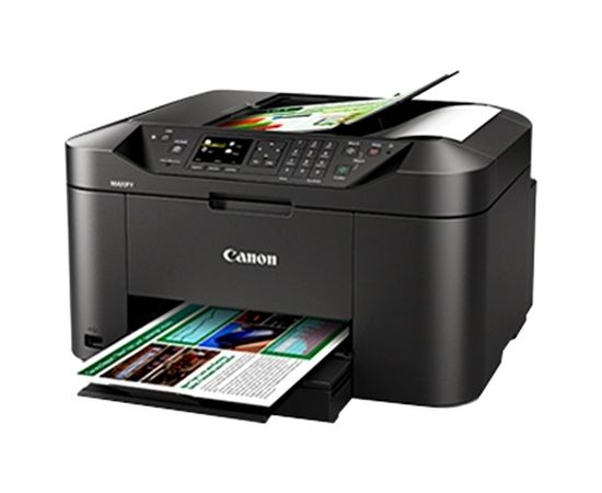  МФУ CANON MAXIFY MB2140 принтер/сканер/копир/факс, A4, струйный, печать цветная, двусторонняя, 4-цветная, 19 изобр./мин ч/б, 13 изобр./мин цветн., 1200x600 dpi, подача: 250 лист., USB, Wi-Fi, картридер, печать фотографий, цветной ЖК-дисплей 