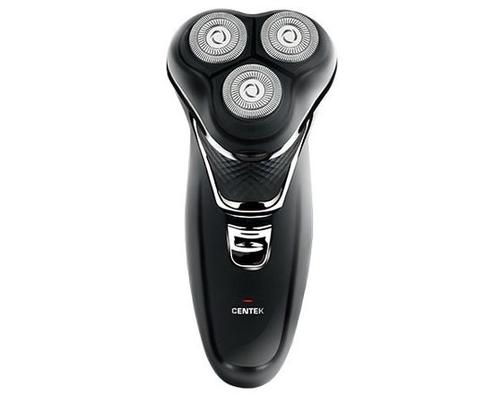  Бритва Centek CT-2176 (черн/хром) ротор, 3 плавающие головки, аккумулятор + работа от сети, триммер 