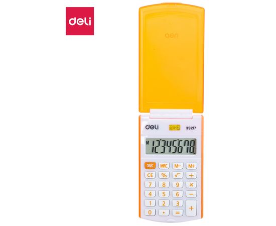  Калькулятор карманный Deli E39217/OR оранжевый 