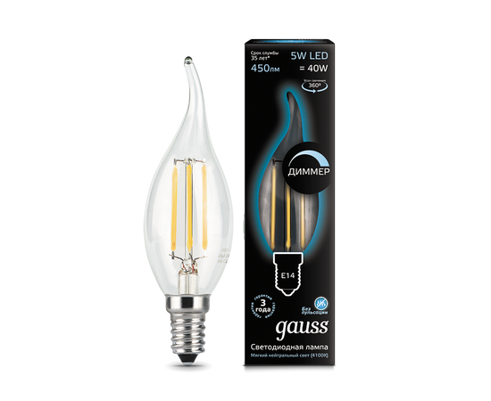  Лампочка Gauss 104801205 Filament Свеча 