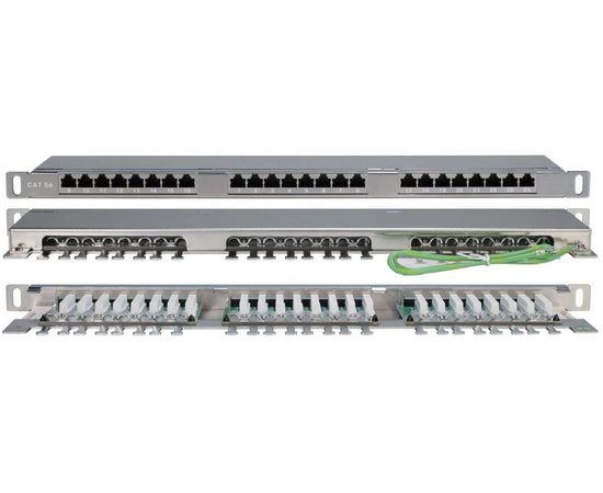  Патч-панель Hyperline PPHD-19-24-8P8C-C5E-SH-110D 19" 0,5U 24xRJ45 кат.5e FTP 