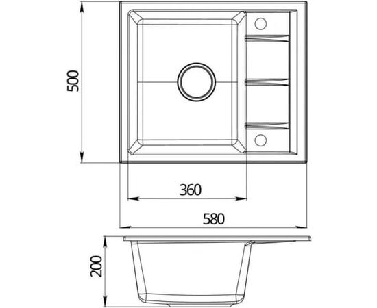  Мойка Emar EMQ-1580.Q гранит, оникс 