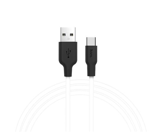  Кабель USB - Type-C Hoco X21 Silicone (100 см) (black/white) 