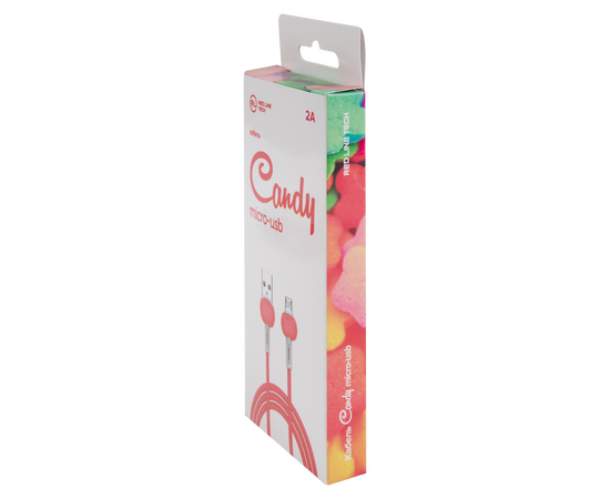  Дата-Кабель Red Line Candy USB - Micro USB, красный 