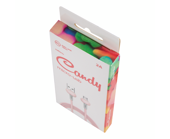  Дата-Кабель Red Line Candy USB - Micro USB, розовый 