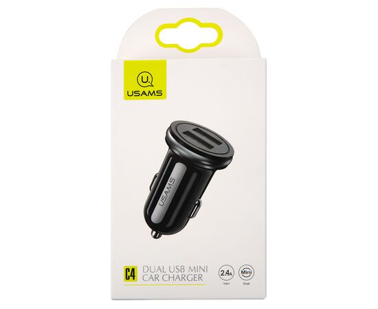  АЗУ USAMS 2 USB (модель US-CC050), 2.4А, черный (CC50GC01) 