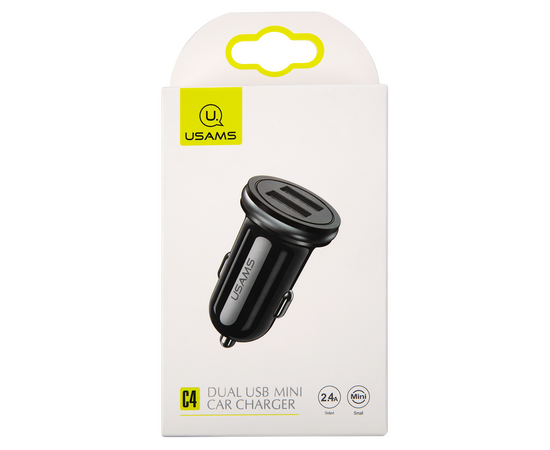  АЗУ USAMS 2 USB (модель US-CC050), 2.4А, черный (CC50GC01) 