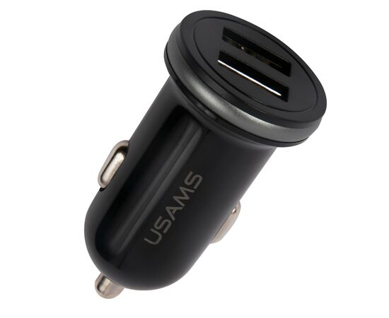  АЗУ USAMS 2 USB (модель US-CC050), 2.4А, черный (CC50GC01) 