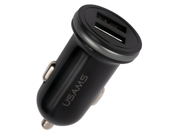  АЗУ USAMS 2 USB (модель US-CC050), 2.4А, черный (CC50GC01) 