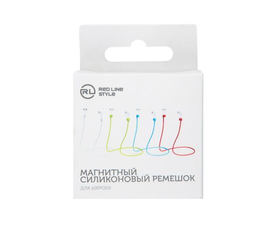  Магнитный силиконовый ремешок для Airpods Red Line, голубой 