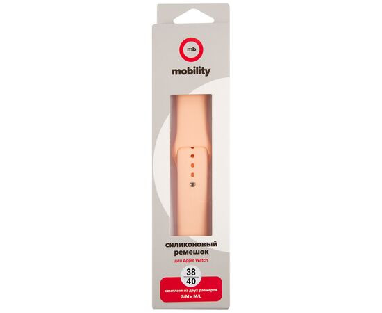  Ремешок силиконовый MB для Apple watch - 38-40 mm (S3/S4/S5 SE/S6), грейпфрут 