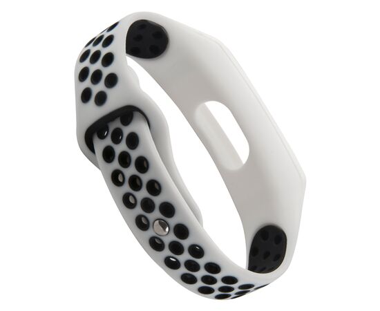  Ремешок силиконовый двухцветный для фитнес-трекера Honor Band 5, черный с белым 