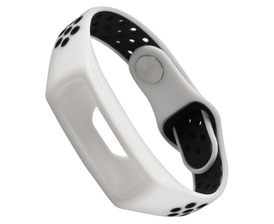  Ремешок силиконовый двухцветный для фитнес-трекера Honor Band 5, черный с белым 