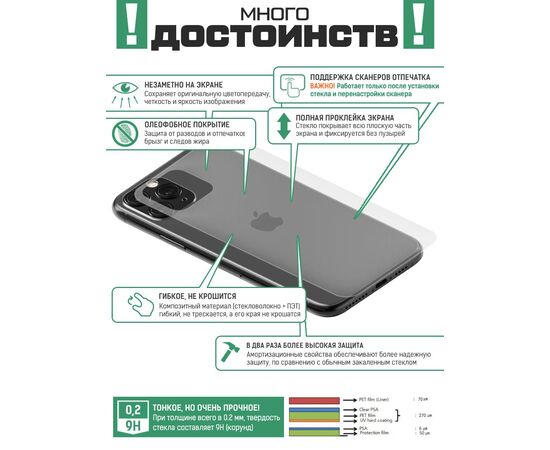  Стекло защитное гибридное МАТОВОЕ Krutoff для TECNO Spark 10 Pro задняя сторона 