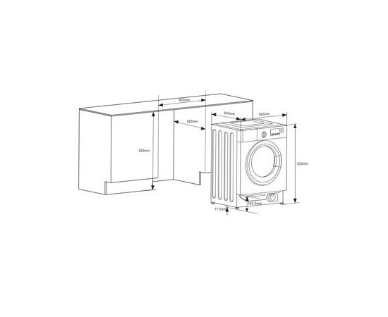  Встраиваемая стиральная машина Hansa WDHG814BIB 