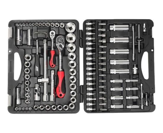  Набор головок торцевых и вставок JTC H110B-B72 1/4" 1/2" 6-гранных/кейс/110 предметов 