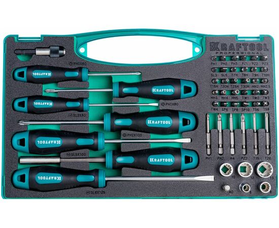  Набор отверток и насадок Kraftool X-Drive-50 (25815) 50 предметов 