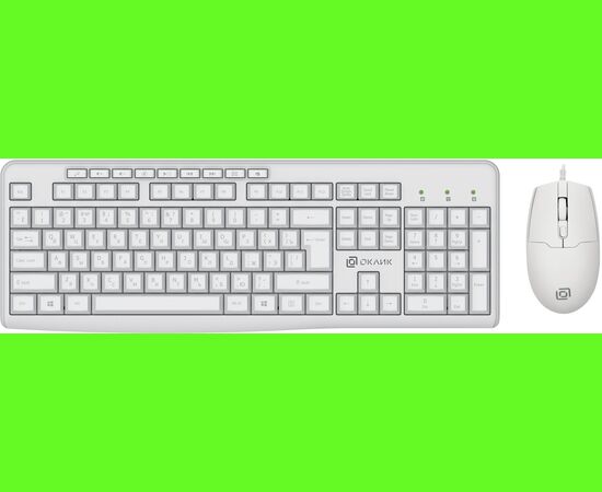  Клавиатура + мышь Оклик S650 клав:белый мышь:белый USB Multimedia (1875257) 