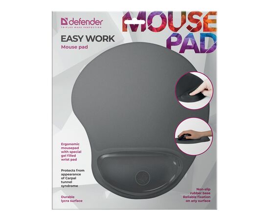  Коврик для компьютерной мыши Defender Easy Work (grey) (212600) 