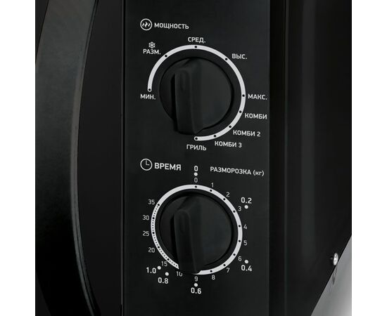  Микроволновая Печь BBK 20MWG-739M/B чёрный 20 литров, кварцевый гриль, механическое управление, 700 Вт 