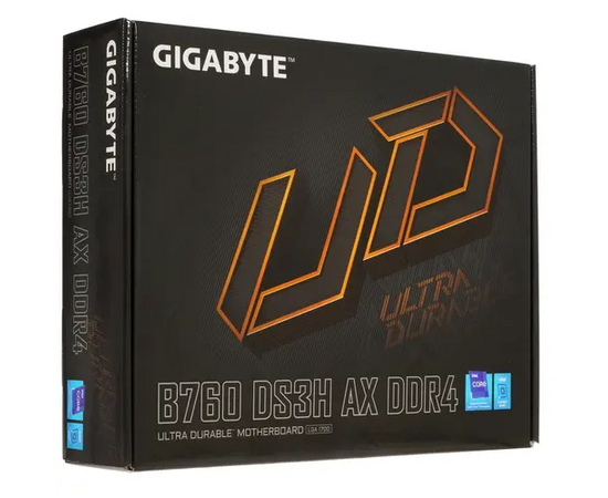  MB s1700 Gigabyte B760 DS3H AX, Intel B760, 4xDDR4-3200 МГц, 5xPCI-Ex16, 2xM.2, Standard-ATX 