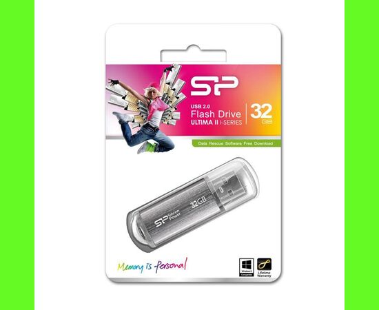  Flash Drive 32G USB 2.0 SiliconPower Ultima II Silver (SP032GBUF2M01V1S) 