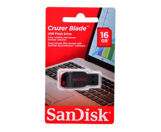  Flash Drive 16G USB 2.0 SanDisk Cruzer Blade Black/red (SDCZ50-016G-B35) 