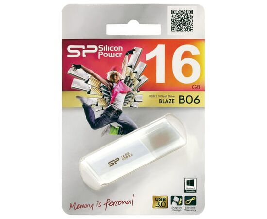  Flash Drive 16G USB 3.0 SiliconPower Blaze B06 White (SP016GBUF3B06V1W) 
